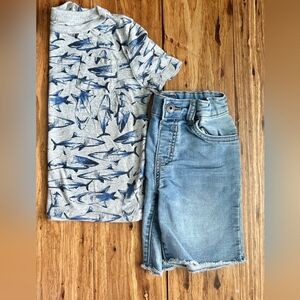 Oshkosh Shorts and Shark Shirt